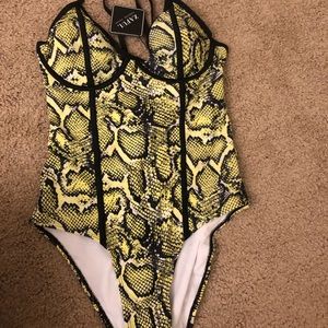 NWT Green snake bathing suit